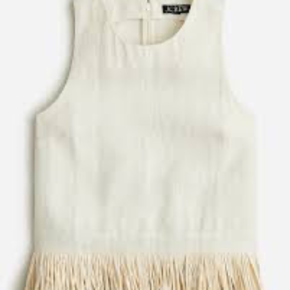 NWT J. Crew Collection Fringe Trim Tank Top